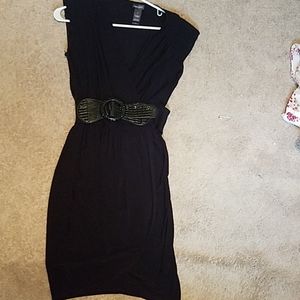 Little black dress with belt